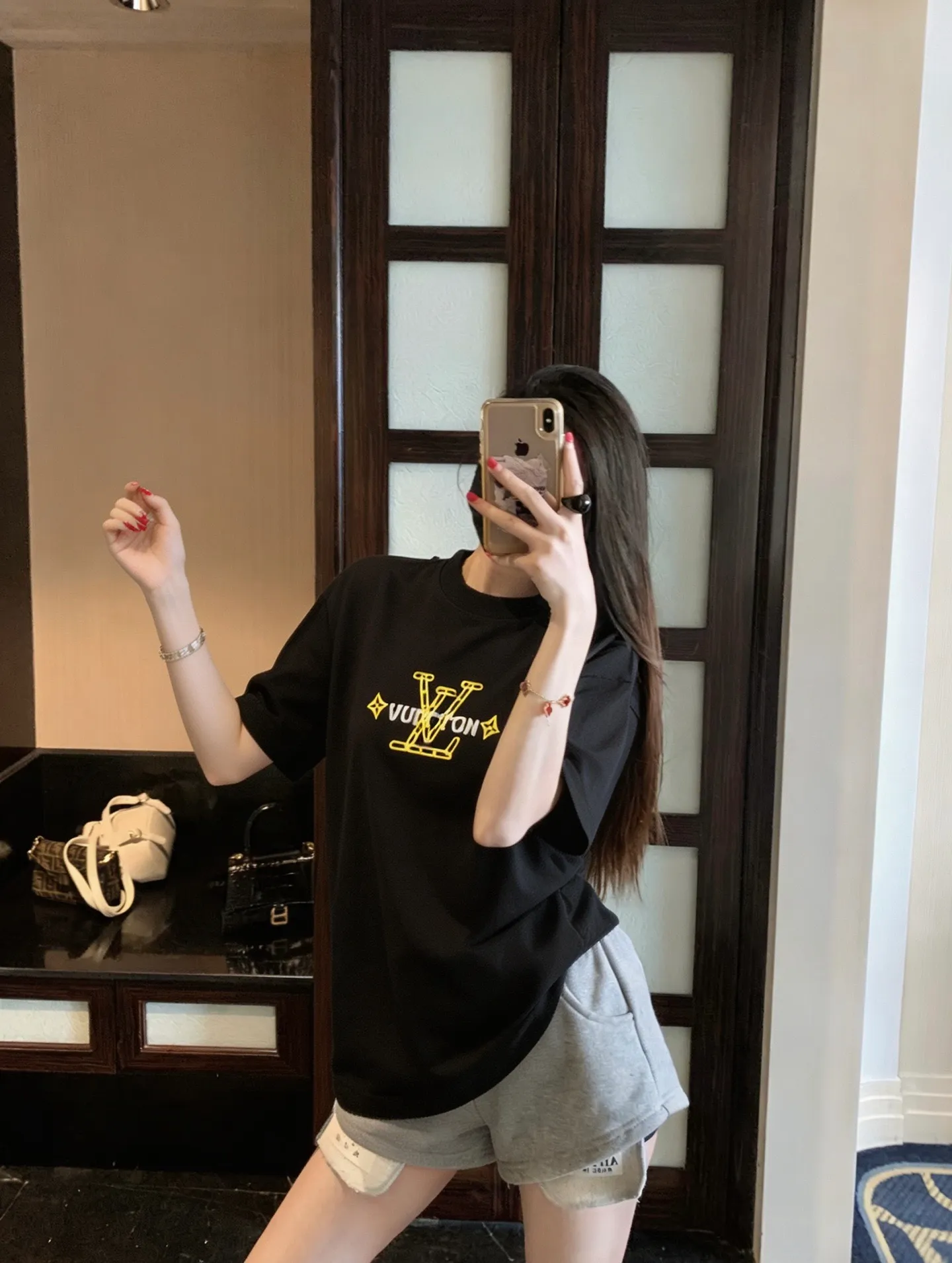 Louis Vuitton/Louis Vuitton foam logo printed short sleeves